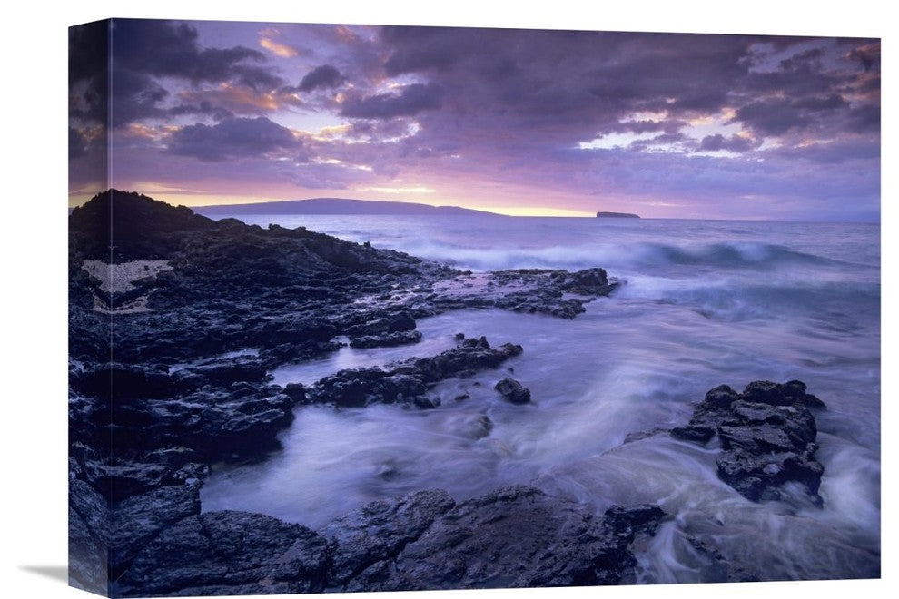 "Ocean Surf Crashing On Lava Rocks At Molokini Crater, Maui, Hawaii" Artwork