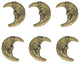 Set of 6 Gold Cast Iron Crescent Moon Face Drawer Pulls Decorative Cabinet Knob
