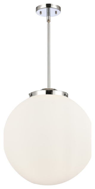 Beacon Pendant, Polished Chrome, Matte White, Matte White