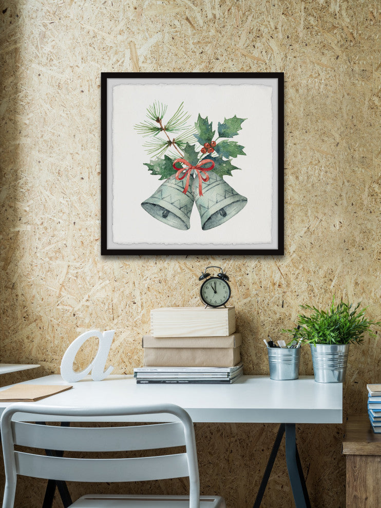 "Green Bells Ring" Framed Painting Print, 24x24