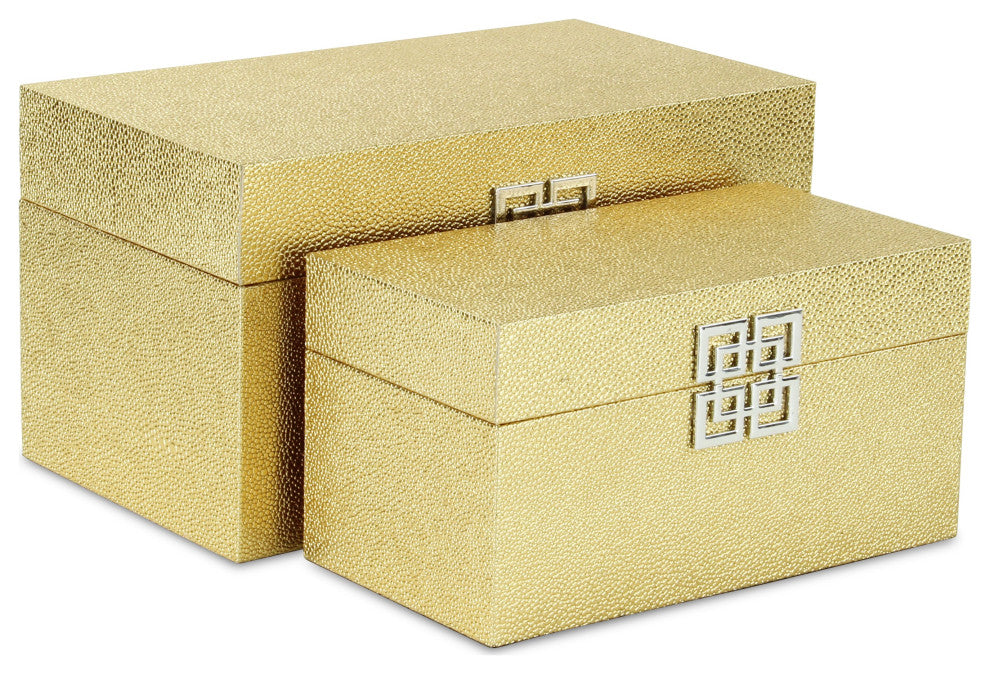 Galena "Double Happiness" Faux Shagreen Box Set, Gold