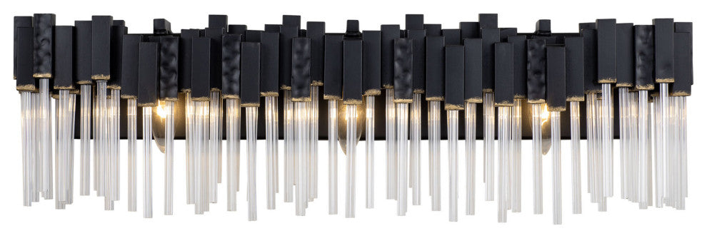 Matrix 3-Lt Bath - Matte Black/French Gold