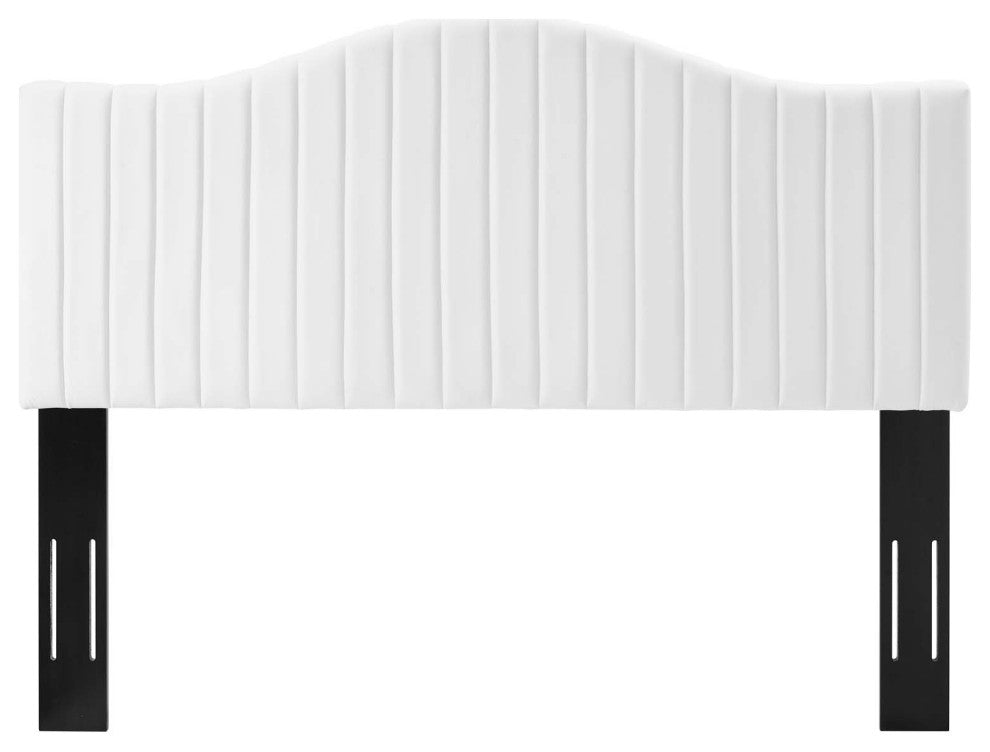 Headboard, Full Queen Size, Velvet, White, Modern Contemporary, Bedroom Master