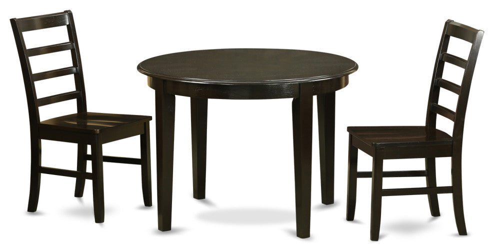 3 Pc Small Kitchen Table And Chairs Set -Table And 2 Wood Dining Chairs