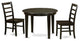 3 Pc Small Kitchen Table And Chairs Set -Table And 2 Wood Dining Chairs