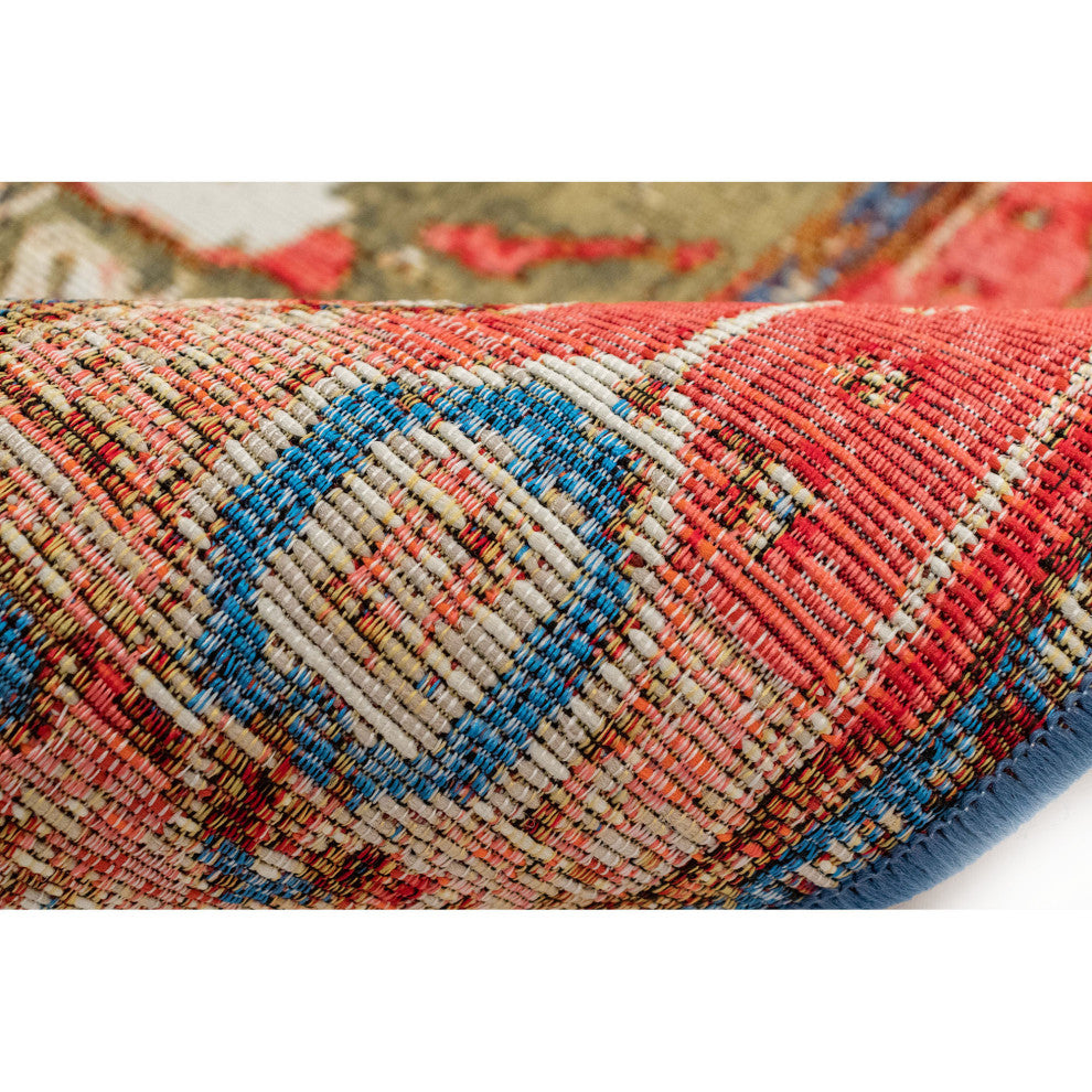 Esencia Heriz Indoor/Outdoor Mat Red/multi 1'11"x4'11"