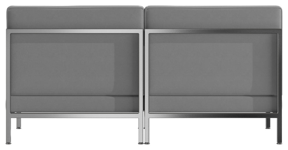 Hercules Imagination Series Leather Lounge Set, 2-Pieces, Gray