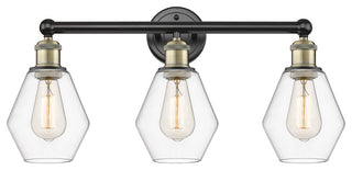 Cindyrella 3-Light 24" Bath Vanity Light, Black Antique Brass, Clear Shade
