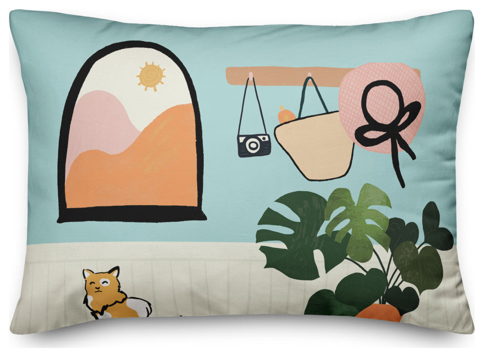 Cute Adventure Wall 14x20 Spun Poly Pillow