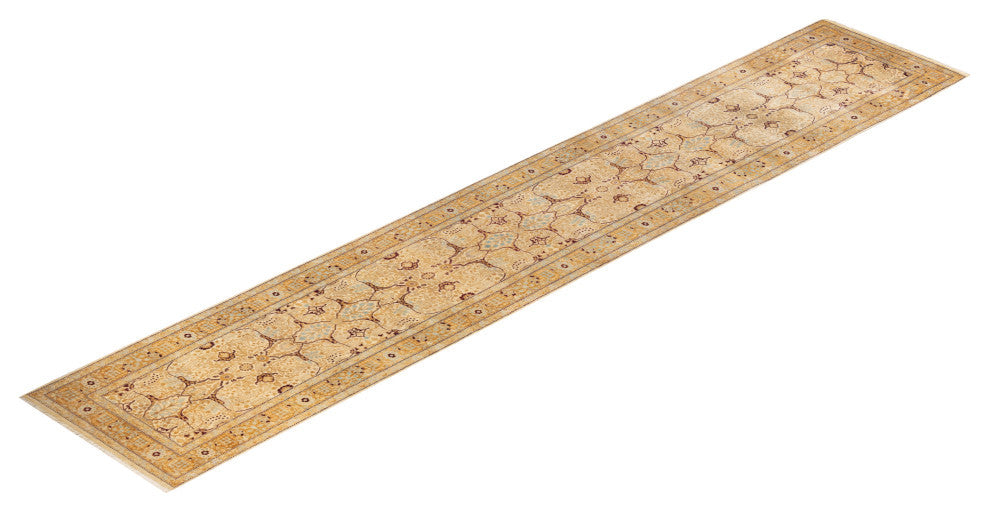 Mandya, One-of-a-Kind Hand-Knotted Area Rug Ivory, 2'7"x14'8"