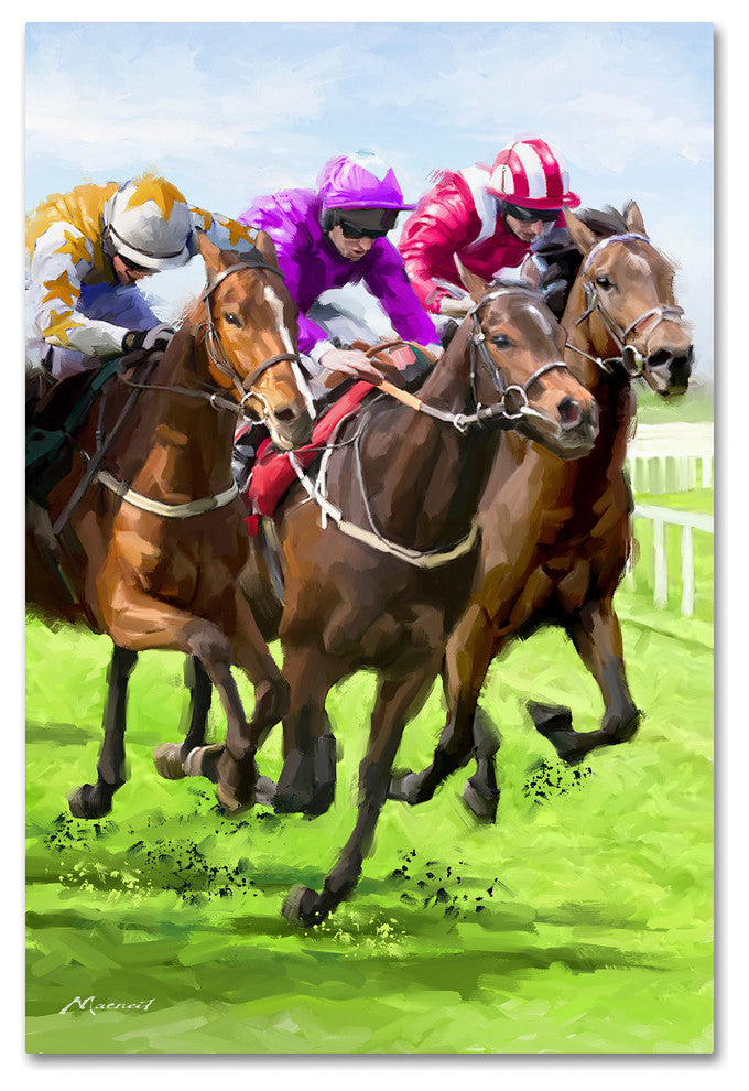 The Macneil Studio 'Horse Racing' Canvas Art, 24"x16"