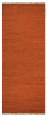 HAND WOVEN FLAT WEAVE KILIM WOOL ECO-FRIENDLY AREA RUGS-Solid,Dark Orange
