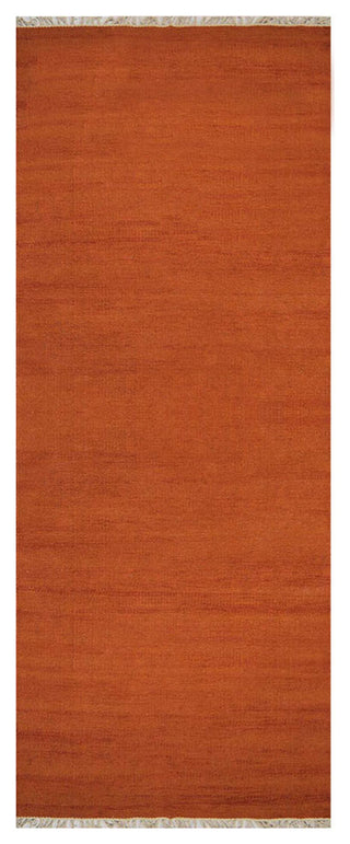 HAND WOVEN FLAT WEAVE KILIM WOOL ECO-FRIENDLY AREA RUGS-Solid,Dark Orange