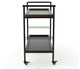 GDF Studio Modern Industrial 2-Tier Wood Bar Cart with Wheels, Dark Walnut