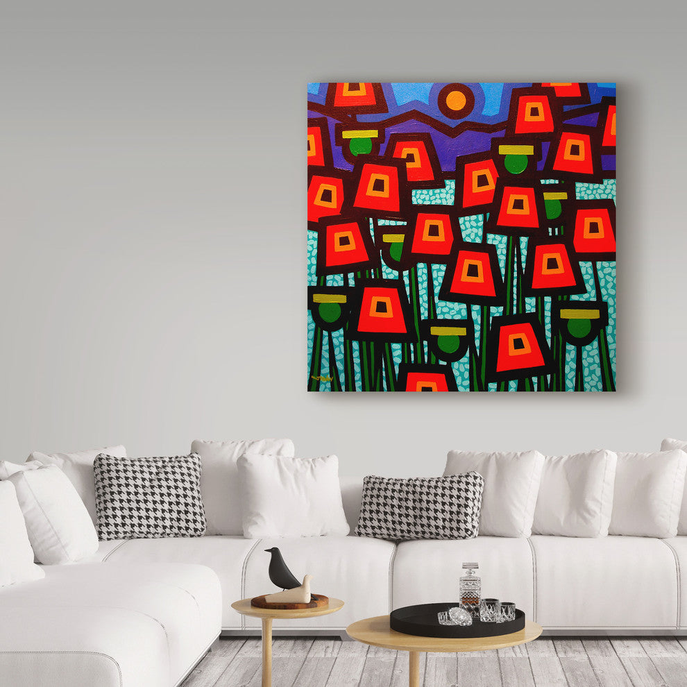 John Nolan ''Poppy Field Blue Sky'' Canvas Art, 24"x24"