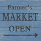 "Farmer's Market Open II" Painting Print on White Wood, 24"x24"