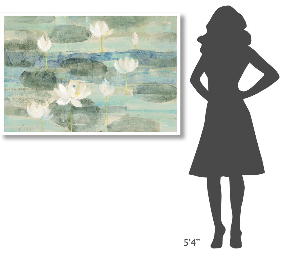 "Water Lilies Bright" Digital Paper Print by Albena Hristova, 50"x34"