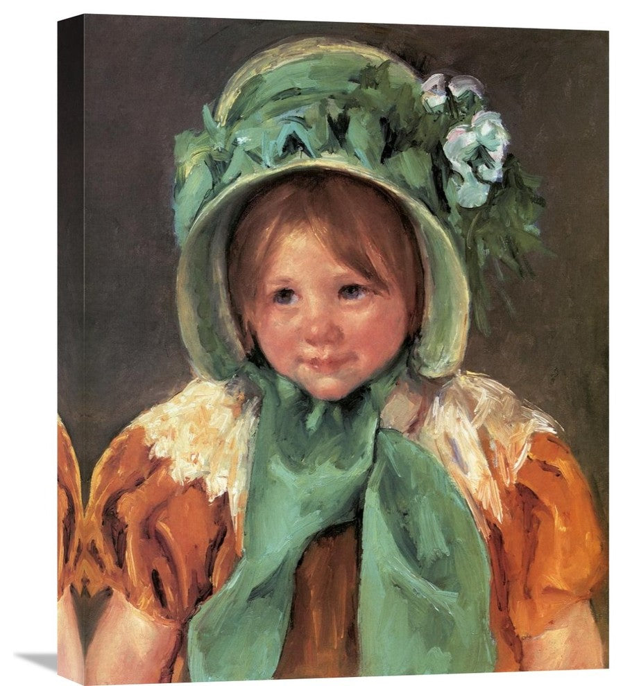 "Sara In A Green Bonnet 1901" Stretched Canvas Giclee by Mary Cassatt, 18"x22"