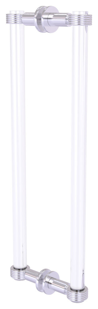 Clearview 18" Back to Back Groovy Accent Shower Door Pull, Satin Chrome