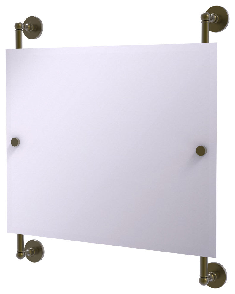 Prestige Skyline Landscape Frameless Rail Mounted Mirror, Antique Brass