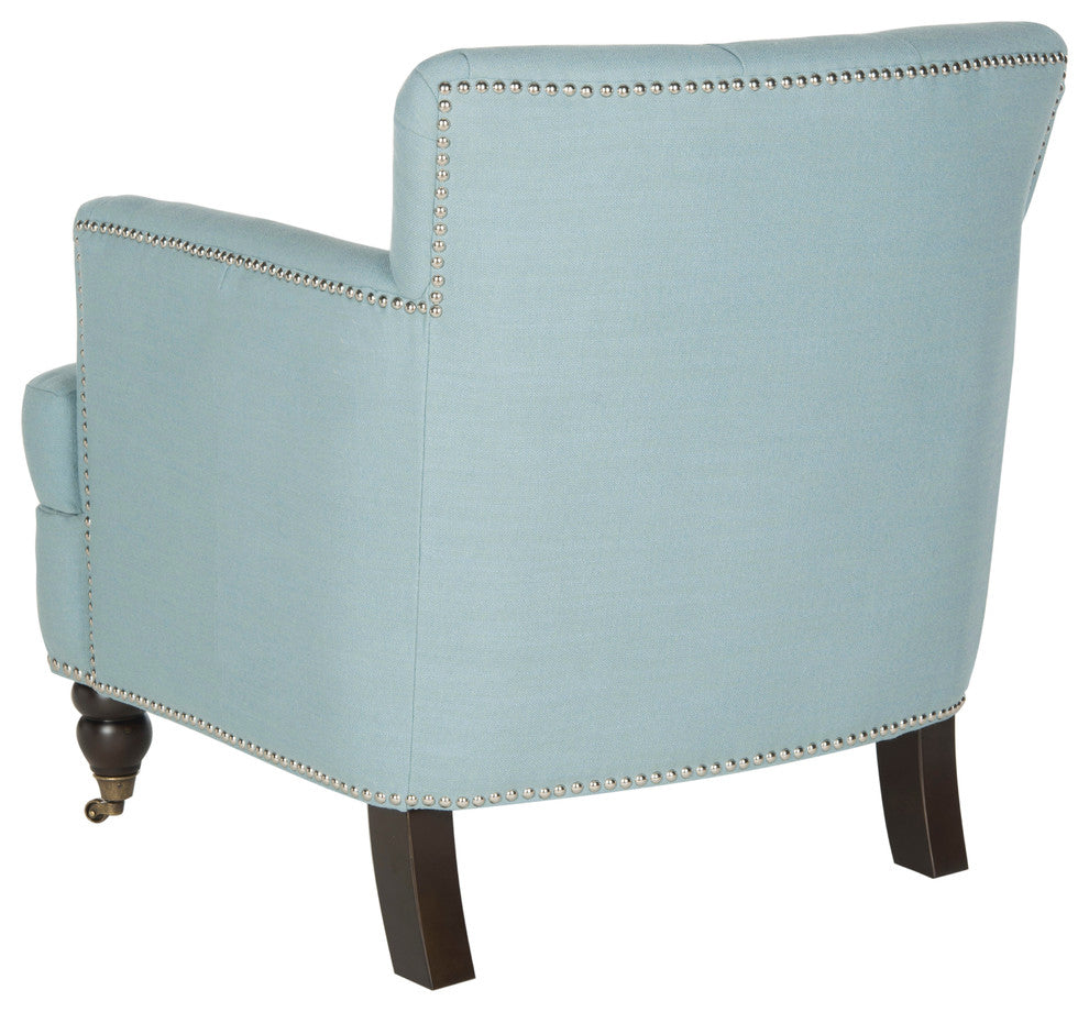 Safavieh Colin Tufted Club Chair, Sky Blue Linen