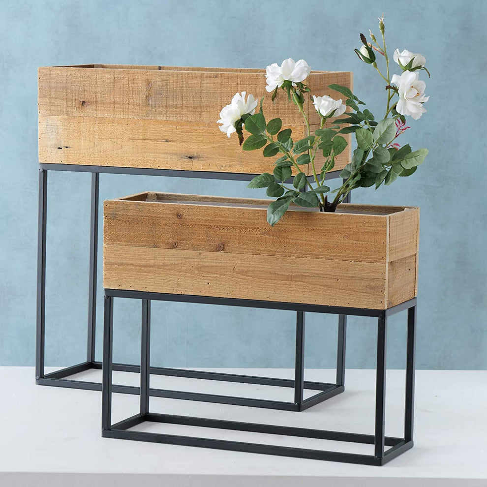 Modernist 2 Piece Raised Planter Boxes