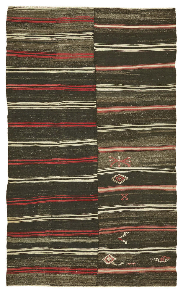 Rug N Carpet - Handmade Turkish 7' 9'' x 12' 5'' Vintage Goat Hair Kilim Rug