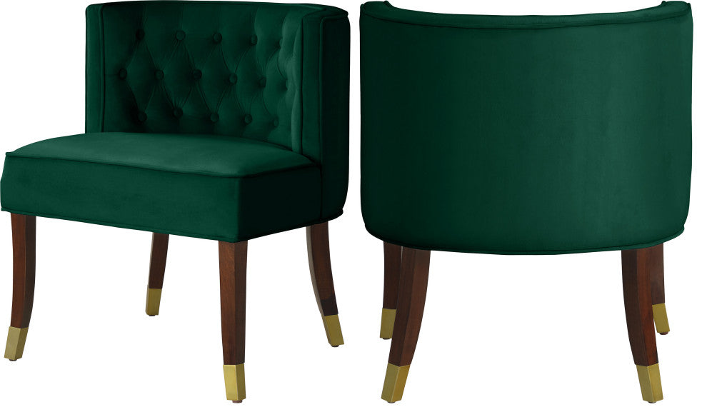Perry Velvet Upholstered Dining Chair (Set of 2), Green