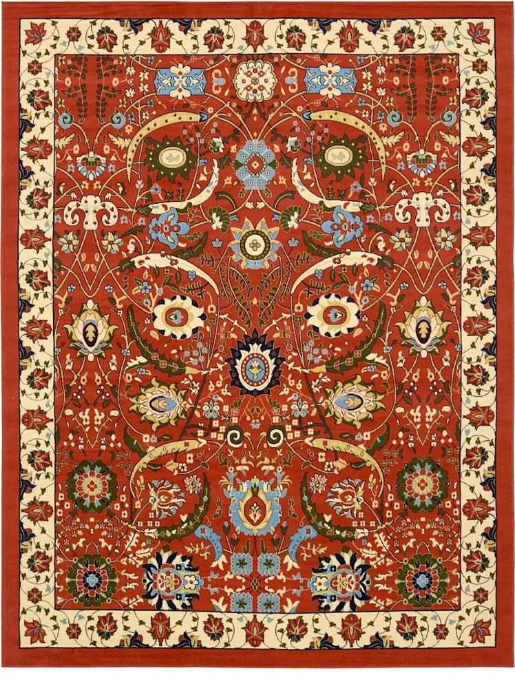 Country and Floral Kashan 10'x13' Rectangle Sienna Area Rug