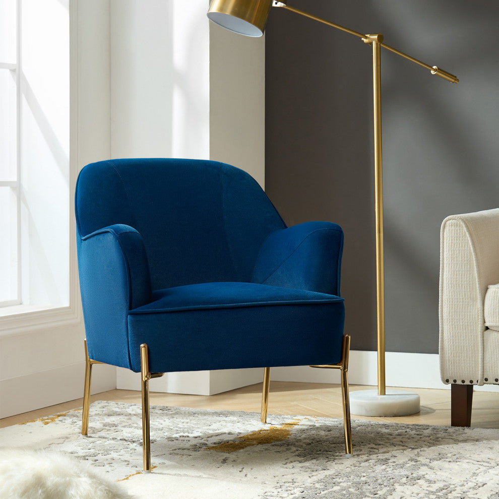 Nora Fabric Accent Chair, Navy