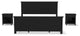 Oak Park King Bed and Two Nightstands by homestyles -Black