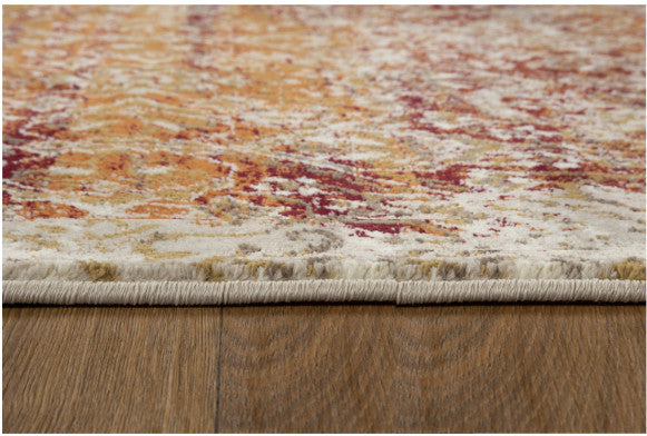 8"x11" Rust Ivory Distressed Diamonds Area Rug