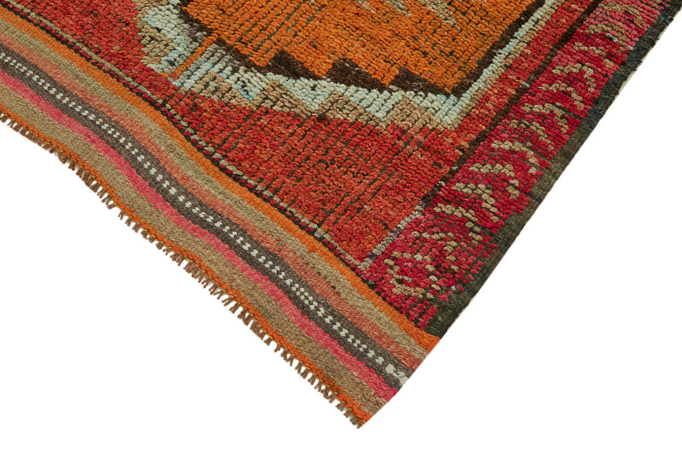 Rug N Carpet - Hand-knotted Turkish 3' 2" x 10' 3" Vintage Runner Rug