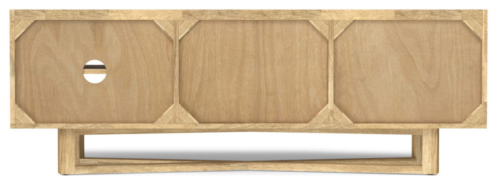 Harrow Solid Mango Wood TV Media Stand, Natural For TVs up to 65 inches