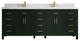 Cambridge 84 Double Sink Bath Vanity in Dark Forest Green 2" Calacatta Laza