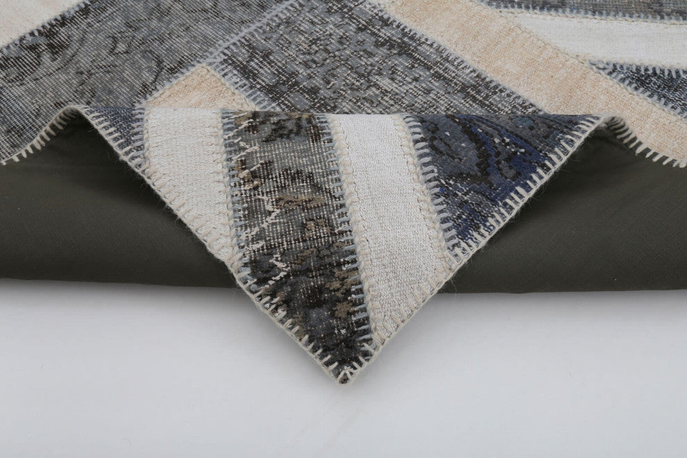 Rug N Carpet - Hand-knotted Turkish 4' 8'' x 6' 5'' Flag Patchwork Rug