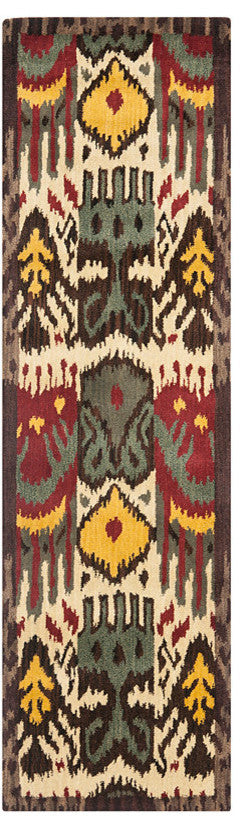 Safavieh Ikat Ikt217A Creme, Brown Area Rug, 2''x8'' Runner