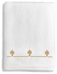 Lattice Bath Towel, White & Gold, 27"x54"