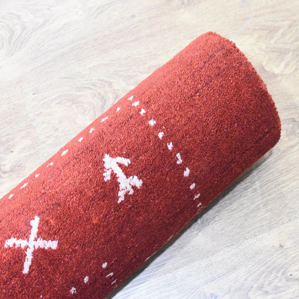 HAND KNOTTED LOOM SILK ECO-FRIENDLY RUGS-6'x9',Rectangle,Light Red,Contemporary