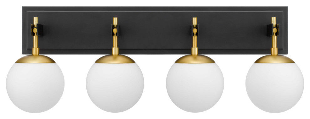 Allie 4-Lt Bath - Black/Satin Brass