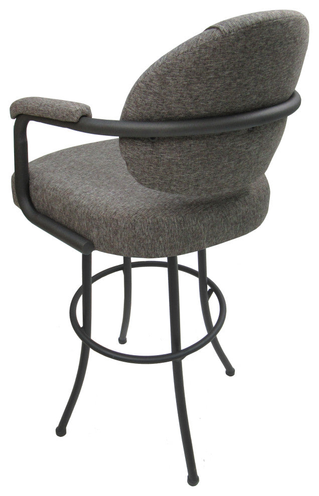 Swivel Counter Metal Pub Set - M-70 Stools 26" or 30", Mojave Grey - Grey, 30", Crackle Glass