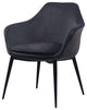 Gray Black Velvet Dining Chair