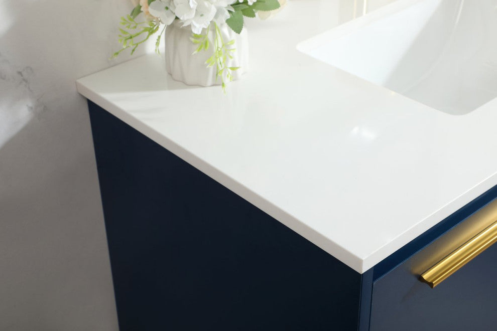 Rabi Single Bathroom Vanity, Blue, 36"