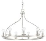 Kendra, 9-Light Chandelier, Polished Nickel Finish