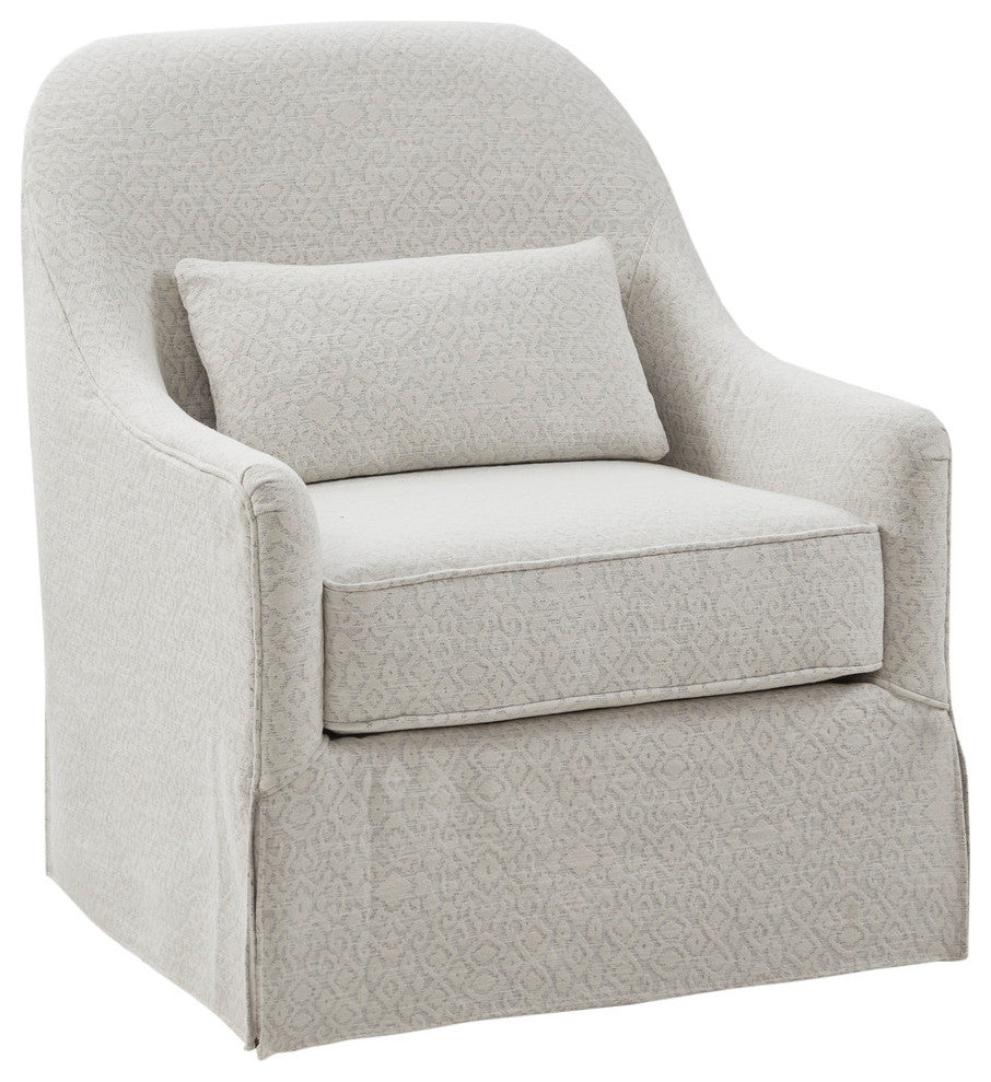 Madison Park Theo Swivel Glider Chair, Ivory/Black