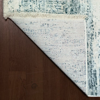 Eternal Ivory and Blue Area Rug, 4'x5.5'