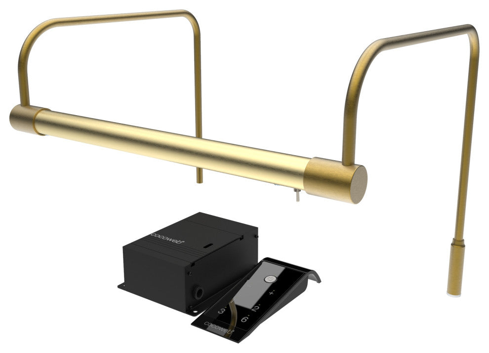 12" Slim Line Frame Light, Antique Brass With Hard Wire Kit and Remote