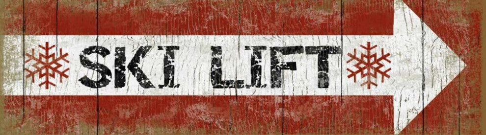 Right Arrow Towards Ski Lift Wall Decor