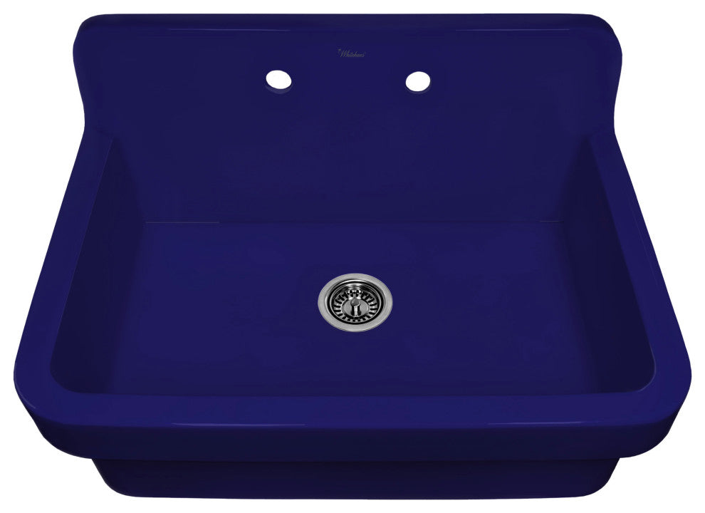 Old Fashioned Country Fireclay Utility Sink With High Backsplash