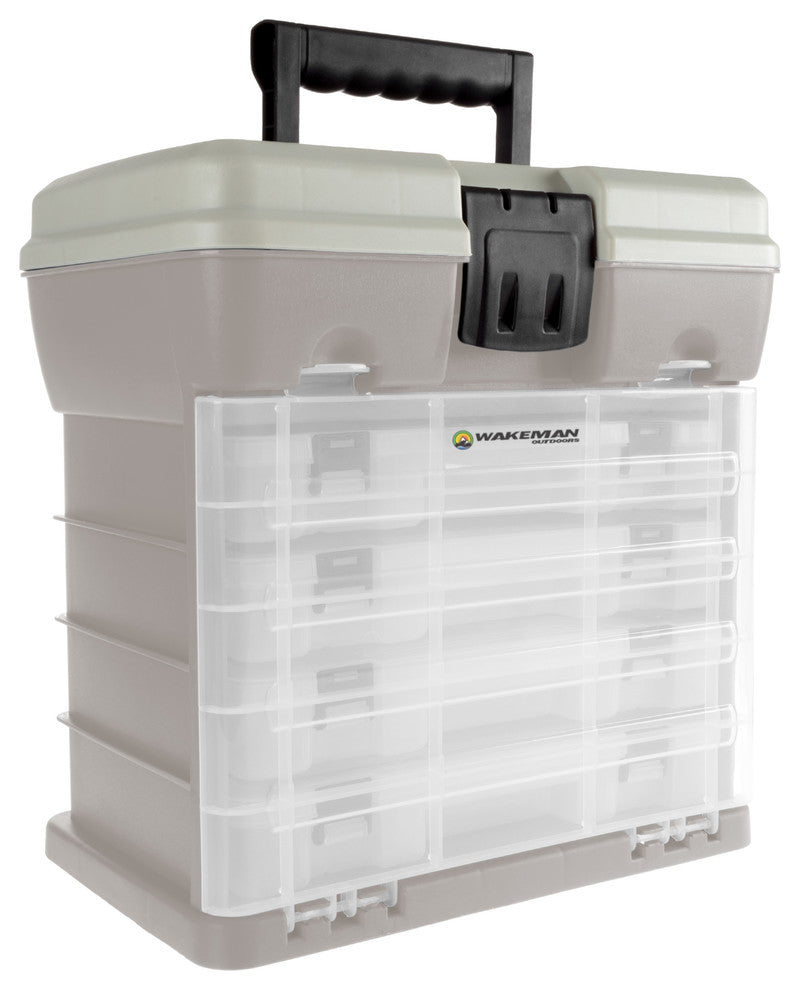 Storage Tool Box-Durable Organizer Utility Box-4 Drawers by Wakeman, Gray